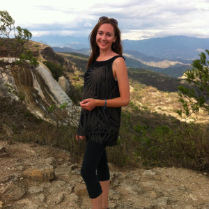 Emily soaking in majestic mountains