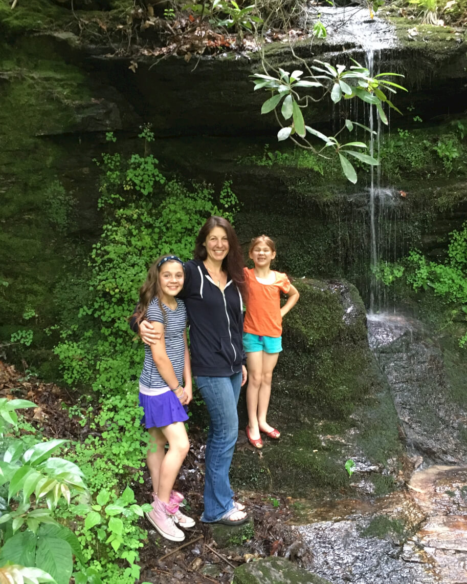 Kelly Ball with her daughters, Clementine and Althea.