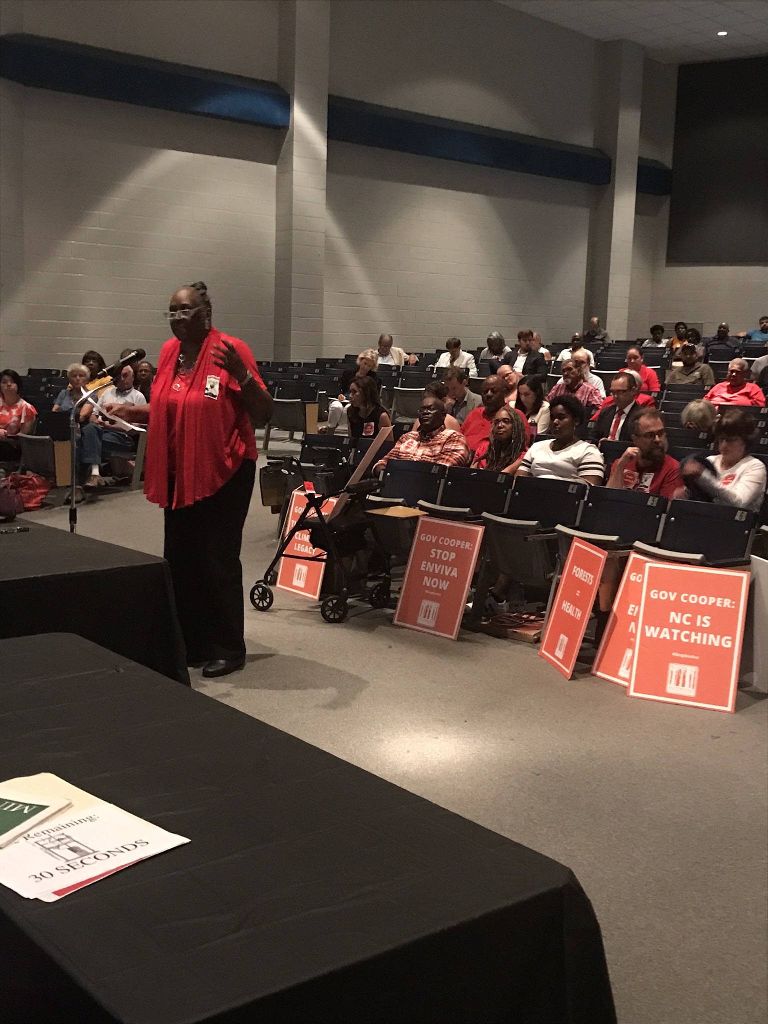 Photo of Belinda Joyner Speaking at the Northampton Hearing